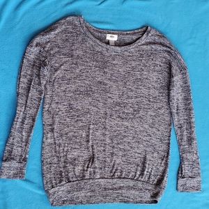 Navy marled long sleeve top